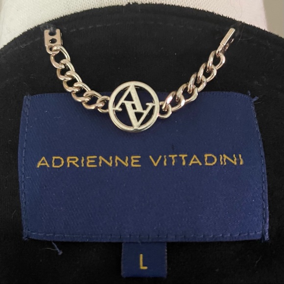 ADRIENNE VITTADINI black draped open front faux suede blazer/jacket - Picture 3 of 4